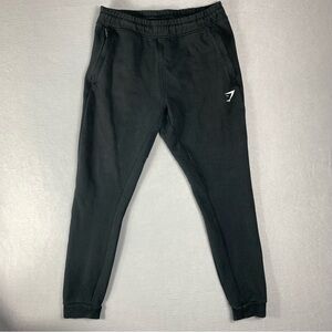 Gymshark Sweatpants Mens Medium Black Fleece Crest Jogger Drawstring Waist A2A7W